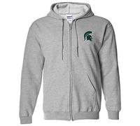 NCAA Primary Logo, Team Color Full Zip Hoodie, College, University - Grey - Large