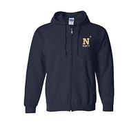 NCAA Primary Logo, Team Color Full Zip Hoodie, College, University, Us Naval Academy Midshipmen Navy, 3XL