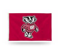 NCAA Rico Industries 3-Foot by 5-Foot Single Sided Banner Flag with Grommets, Wisconsin Badgers