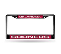 NCAA Rico Industries Laser Cut Inlaid Standard Chrome License Plate Frame, Oklahoma Sooners
