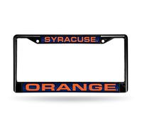 NCAA Rico Industries Laser Cut Inlaid Standard Chrome License Plate Frame, Syracuse Orange