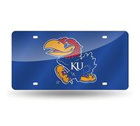 NCAA Rico Industries Laser Inlaid Metal License Plate Tag, Kansas Jayhawks