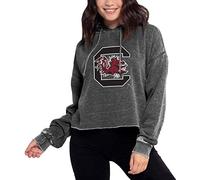 NCAA South Carolina Fighting Gamecocks Womens Campus Cropped Hoodie, Charcoal, Medium