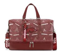 NCAA Team Officially Licensed Duffle Bag, Water-Resistant Gym Duffel with Separate Shoe & Wet Compartment, Weekender Carry-On for Travel, Sports, Fitness, AFU-Burgundy, 20"L * 13.5"H * 4"W, Duffle Bag
