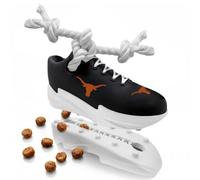 NCAA Texas Longhorns Cleat Sneaker Spike Dog Toy, Treat Dispenser Chew Toy for Dogs, Interactive Rope Tug Toy, Slow Feeder Natural Rubber Dog Toy with Official Team Logo for Puppies & Adult Dogs