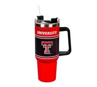 NCAA Texas Tech University Stainless Steel Tumbler with Handle and Straw, 40oz Double Wall Insulated Cup with Lid, BPA-Free Water Bottle, Officially College Travel Mug for coffee, tea