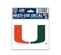 NCAA University of Miami (Florida) 95329012 Multi-Use Decal, 3" x 4"