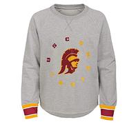 NCAA USC Trojans University of Southern California Hall Of Fame Raw Edge Pullover, Athletic Gray, Small