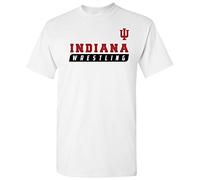 NCAA Wrestling Slant, Team Color T Shirt, College, University, Indiana Hoosiers White, Medium