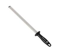 NCAL Diamond Steel 12 inch, Professional Sharpening Steel for Master Chef, Ideal for Kitchen Knife, Cooking Knife, Butchers and Japanese Knife, Hunter or Home Gourmet Blade Sharpening Stick, Silver