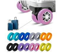 NCANBUS 16-Pack Luggage Wheel Covers, Luggage Wheel Protector Covers for 2-2.4 inchs Wheels Suitcases，Anti-Scratch & Noise Reduction Design, Silicone MaterialDurable Travel Case Accessories(16,Pink).