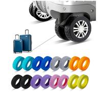 NCANBUS Luggage Wheel Covers, Luggage Wheel Protector Covers for 2-2.4 inches Wheels Suitcases，Anti-Scratch & Noise Reduction Design, Silicone MaterialDurable Travel Case Accessories, black, S, Unisex