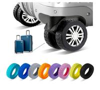 NCANBUS Luggage Wheel Covers, Luggage Wheel Protector Covers for 2-2.4 inches Wheels Suitcases，Anti-Scratch & Noise Reduction Design, Silicone MaterialDurable Travel Case Accessories, black, S, Unisex