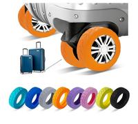 NCANBUS Luggage Wheel Covers, Luggage Wheel Protector Covers for 2-2.4 inchs Wheels Suitcases，Anti-Scratch & Noise Reduction Design, Silicone MaterialDurable Travel Case Accessories, Orange, S, Unisex