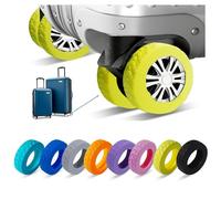 NCANBUS Luggage Wheel Covers, Luggage Wheel Protector Covers for 2-2.4 inchs Wheels Suitcases，Anti-Scratch & Noise Reduction Design, Silicone MaterialDurable Travel Case Accessories, Yellow, S, Unisex