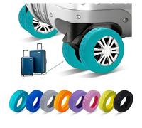 NCANBUS Luggage Wheel Covers, Luggage Wheel Protector Covers for 2-2.4 inchs Wheels Suitcases，Anti-Scratch & Noise Reduction Design, Silicone MaterialDurable Travel Case Accessories, Green, S, Unisex