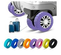 NCANBUS Luggage Wheel Covers, Luggage Wheel Protector Covers for 2-2.4 inchs Wheels Suitcases，Anti-Scratch & Noise Reduction Design, Silicone MaterialDurable Travel Case Accessories, Purple, S, Unisex