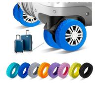NCANBUS Luggage Wheel Covers, Luggage Wheel Protector Covers for 2-2.4 inchs Wheels Suitcases，Anti-Scratch & Noise Reduction Design, Silicone MaterialDurable Travel Case Accessories, blue, S, Unisex