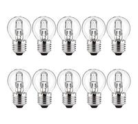 NCC-Licht Eco Halogen Drop Light Bulbs 42 W = 60 W E27 Clear Globe Warm White Dimmable 42 Watt Pack of 10