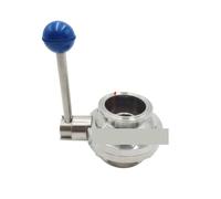NCCNATMHP 3/4" Stainless Steel 304 Butterfly Valve Tri-Clamp OD 25mm Silicone Sealing