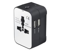 NCCZ Portable Multi-function Dual USB Ports Global Universal Travel Wall Charger Power Socket, For iPad, iPhone, Galaxy, Huawei, Xiaomi, LG, HTC and Other Smart Phones, Rechargeable Devices(Black)