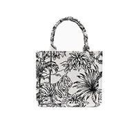 NCDUANSAN Fashion luxury tote bag cotton linen one shoulder handbag large capacity jacquard embroidery retro exquisite graffiti(S), S, Width 7.9*Height 6.7*Thickness 4.5 inches