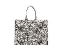 NCDUANSAN Fashion luxury tote bag cotton linen one shoulder handbag large capacity jacquard embroidery retro exquisite graffiti(L), L, Width 16* Height 12.6* Thickness 12.6 inches