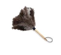 NCEDN Genuine Ostrich Feather Duster 38cm - Soft Dense Real Feathers, Wooden Handle, Feather Duster for Cleaning Furniture, Blinds & Car Interior