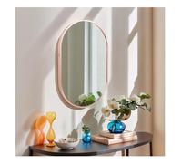 NCEDN Oval Wall Mirror 55×35cm - Hanging Chain or Hook Mount, Lightweight, Rust-Free Aluminium Frame, Bathroom, Bedroom, Living Room, Rose Gold