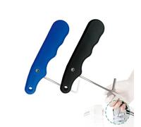 NCEDNㅤ Upgraded Skate Lace Tightener Tool - 2pcs Skate Tightener with Stainless Steel Hooks, Foldable & Anti-Slip Design, Perfect for Ice Skates, Hockey & Figure Skates, Black & Blue