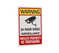 NCEDN Video Surveillance Sign 10”x7” - Reflective Waterproof Aluminium Security Camera Sign for Outdoor Use, 24 Hour Warning, Cameras in Use, Property Under Surveillance, 1 Pack