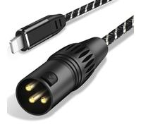 NCGGY Lightn ing to XLR Male Mono Audio Output Cable, i phone to XLR Braided Cable for Speaker, AMP, Mixer, Compatible with Phone 14/13/12/iPad, Not Support Microphone, 2M