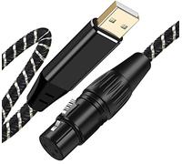 NCGGY USB Microphone Cable, XLR Female to USB Male Mic Link Converter Cable,for Microphones or Recording Karaoke Sing,1M