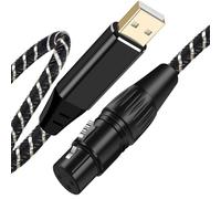 NCGGY USB Microphone Cable, XLR Female to USB Male Mic Link Converter Cable,for Microphones or Recording Karaoke Sing,2M
