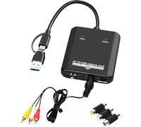 NCGGY VHS to Digital Converter/RCA to HDMI Adapter USB Video Capture Card for VCR/DVD/AV/PS2/Wii,av to hdmi converter Analog to Digital & HD Display Output,wii hdmi adapter,Save/Convert OldVideo