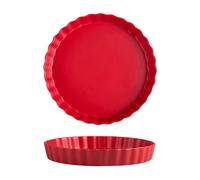 Nchdewui Ceramic Pie Dish, Pie, Tart & Quiche Pans, Ceramic Baking Pan for Cake, Quiche, Flan, Dishwasher & Microwave & Oven Safe (Red)