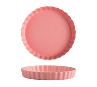 Nchdewui Ceramic Pie Dish, Pie, Tart & Quiche Pans, Ceramic Baking Pan for Cake, Quiche, Flan, Dishwasher & Microwave & Oven Safe (pink)