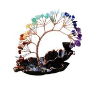 Nchdewui Crystal Tree, Seven Chakra Tree Of Life, Crystal Tree for Positive Energy, Incense Burner Cone Stick Holder for Home Office Decor Meditation Gifts (D)