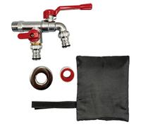 Ncheli Outside Tap, 1/2" Solid Brass Alloy CW617N Frost-Proof, 2× 3/4" Detachable Nozzles, 2 Independent Ball Valves, Insulated Cover & PTFE Tape Included - Garden/Washing Machine/Water Butt