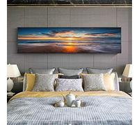 NCHEOI Paintings Landscape Posters and Prints Art Canvas Seascape Sunrise Pictures Above Bed Wall Decor For Bedroom-50x150cm No Frame