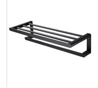 nchFreeAluminum Bathroom Towel RackWallMounted 50cm (19.6in) Storage Organizer for Towels Toilet & Bathroom AccessoriesSleek Black Home Decor
