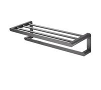 nchfreeAluminum Bathroom Towel RackWallmounted Storage Organizer for Towels Bathroom Accessories & Home Decor (Gray 40cm/15.7inch)