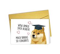 Nchigedy Funny Doge Graduation Card, Hilarious Dog Gradation Card, Doge Meme Congrats Graduates Cards