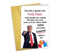 Nchigedy Funny Trump Son Birthday Card, Humorous Fathers Day Card for Sons, Hilarious Trump Valentine's Day Cards for Sons, You're A Great Son