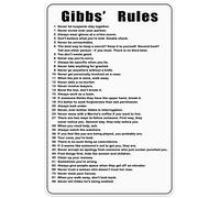 NCIS 2023 Gibbs' Rules 8x12 Heavy-duty Aluminum Sign (All 38 rules) [GRV]