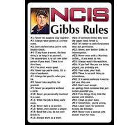 NCIS Gibbs Rules 69 Rules Aluminum Sign for Home Coffee Wall Decor 8x12 Inch