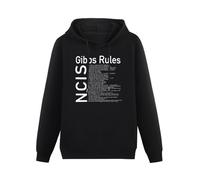 Ncis Gibbs Rules Hoody Unisex Ptinted Hoodies Long Sleeve Men's Hooded with Pocket Black L