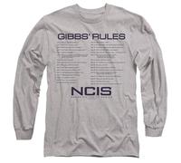 NCIS Gibbs Rules Mens Long Sleeve T Shirt, Athletic Heather, Small