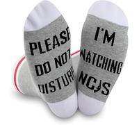NCIS Gift TV Show Quote Socks Please Do Not Disturb I'm Watching NCIS Novelty Socks - Grey - Medium