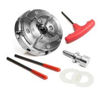 NCK-4M 4" 4 Jaw Mini Self-Centering Chuck, Thread 1"X8TPI, with NCK-3.75Z-DJDD Dovetail Jaws, Wood Screw, Two Nylon Washers, T Handle Allen